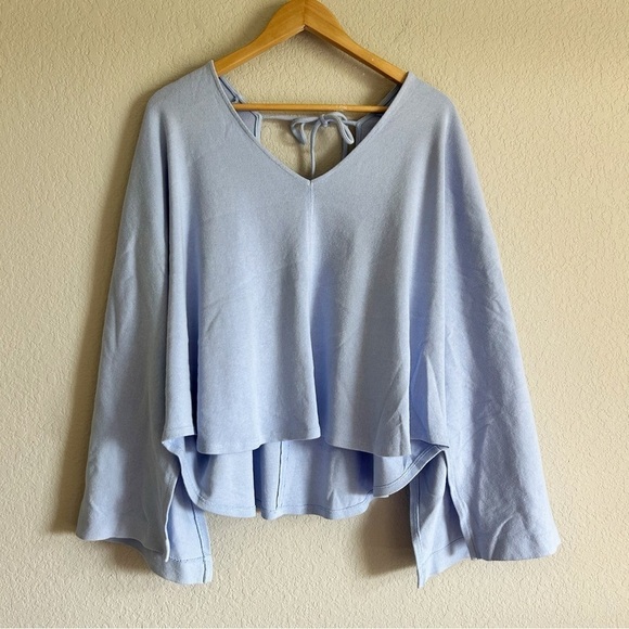 Free People Mateo Top Blue Knit Size M - Picture 11 of 12